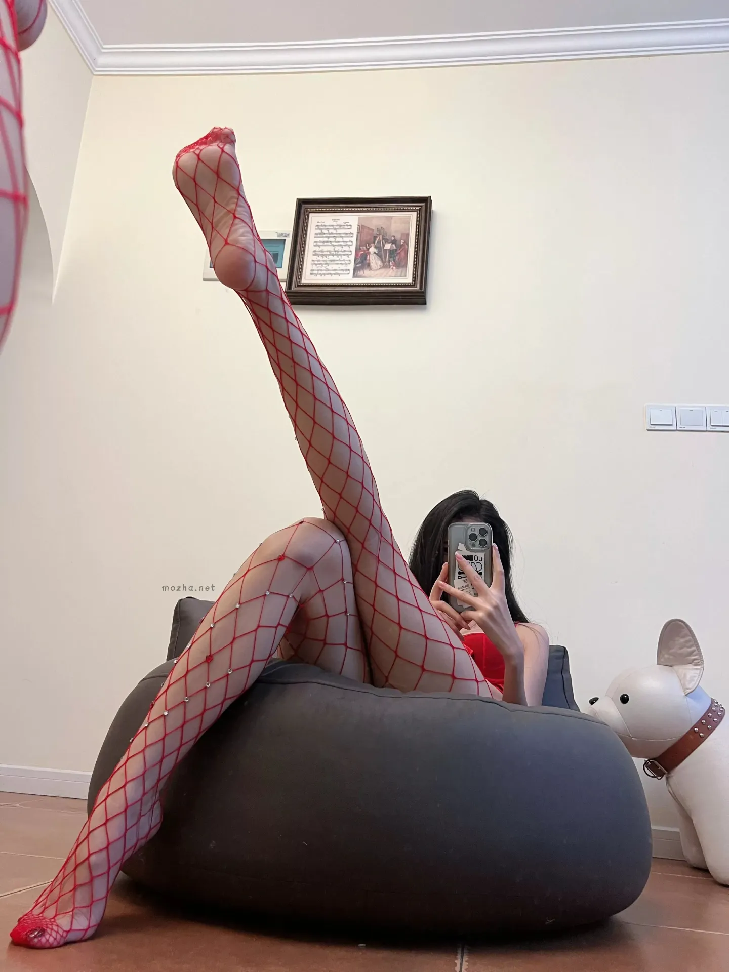 纪念小小v – 渔网红丝【20P】